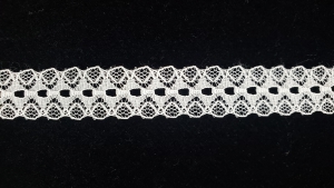 .675 inch Flat Insert Lace, White (50 Yards) MADE IN USA